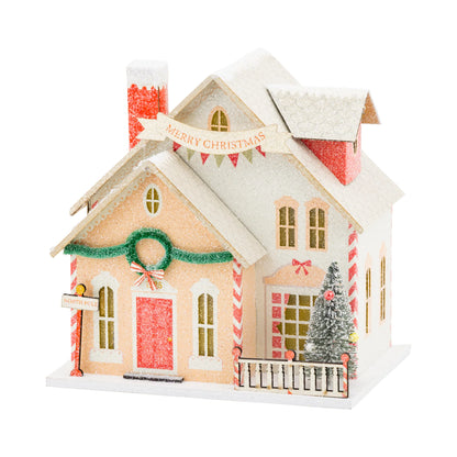 Casa aldea de Navidad iluminada - Santa&