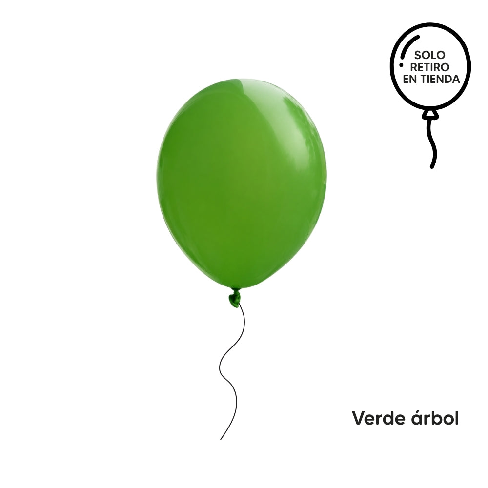 Globo 30 cm inflado con helio - Verde (elegir un color)
