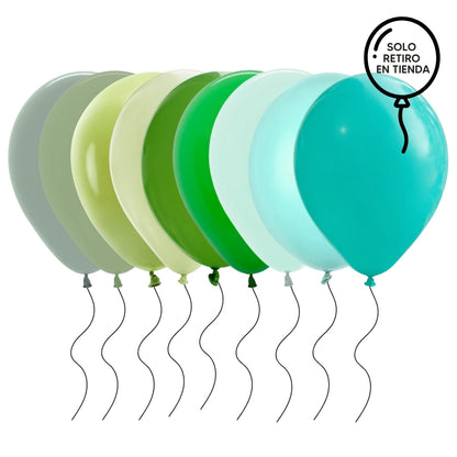 Globo 30 cm inflado con helio - Verde (elegir un color)