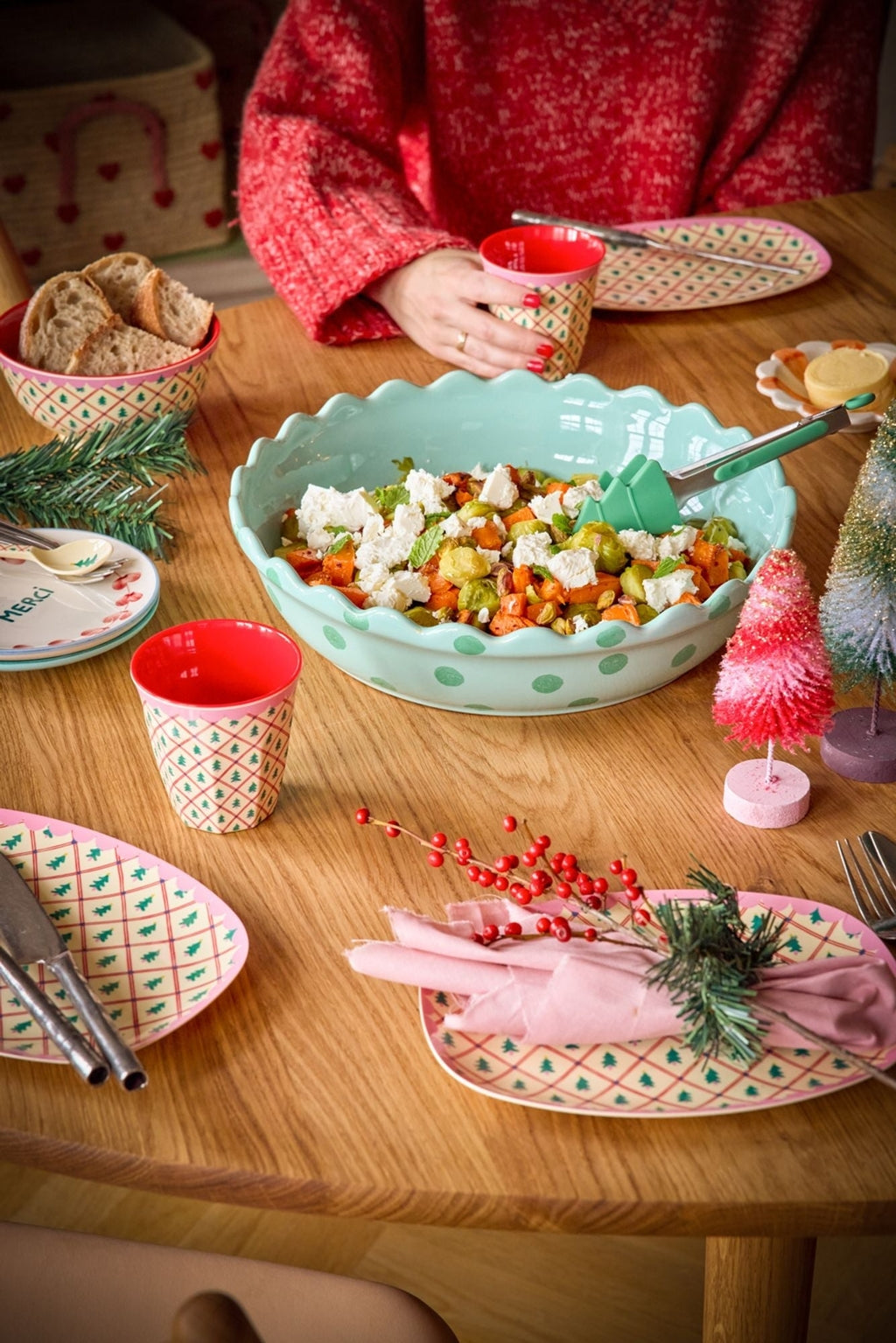 Bowl de melamina mediano - árboles de Navidad