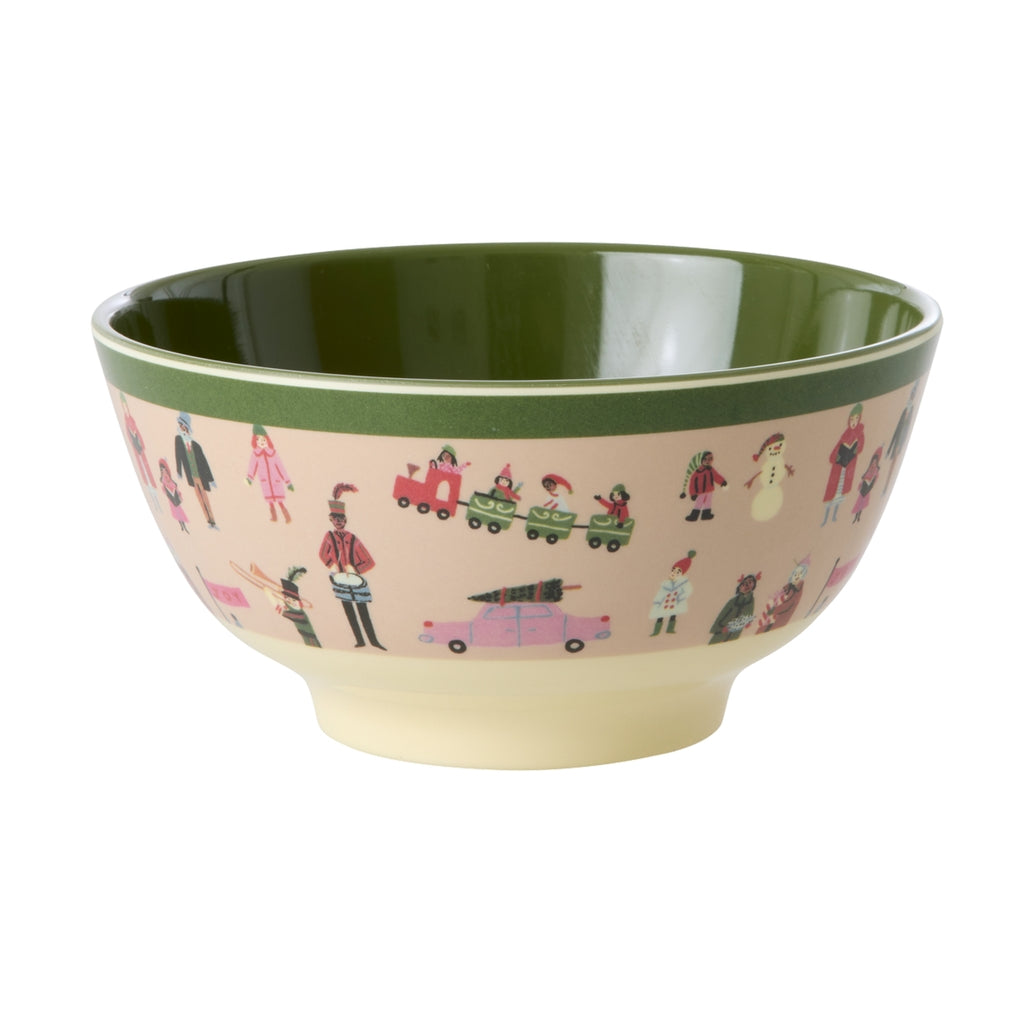 Bowl de melamina mediano - escena de Navidad