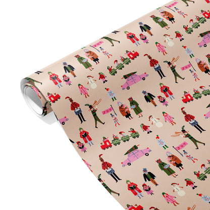 Rollo de papel de regalo - escena de Navidad (70cm x 3m)