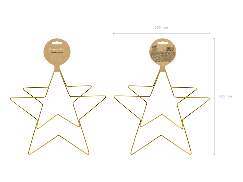 Decoraciones colgantes - estrellas metálicas x 2
