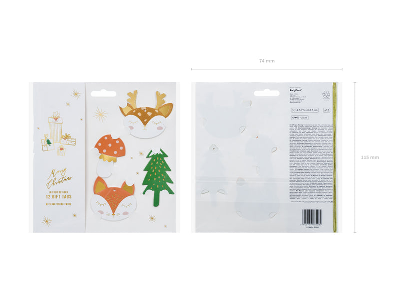 Tarjetas para regalos - Bosque (12 unidades)