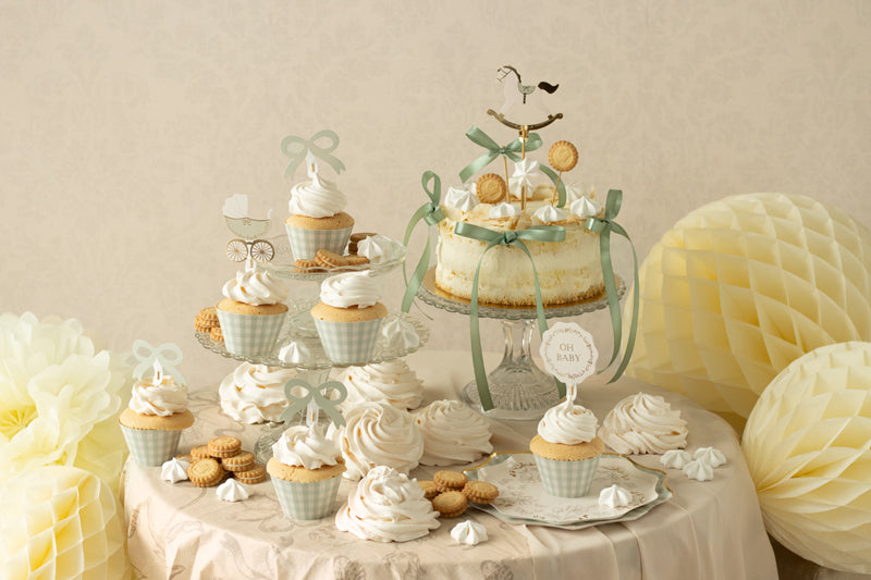 Set para cupcake baby - toppers y bases (6u)