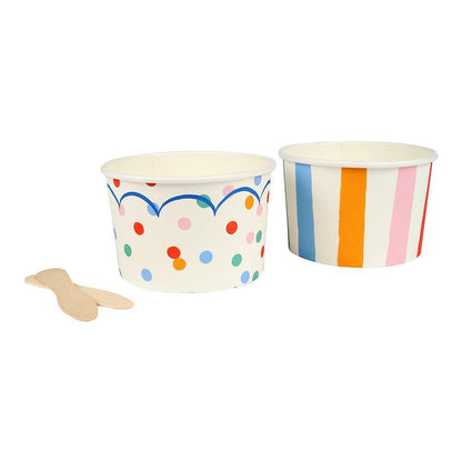 Tacitas para helados - puntos multicolores