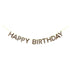 Esta guirnalda de Meri Meri, tiene las palabras "Happy Birthday" en color dorado glitter y es genial para cualquier celebración !  Viene con una cinta amarillo neón para colgar 