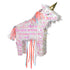 La diversión está asegurada con esta piñata en forma de unicornio de Meri Meri ! Está decorada con papel de seda en colores iridiscente, tiene cuerno dorado y pelo y cola de color coral. 