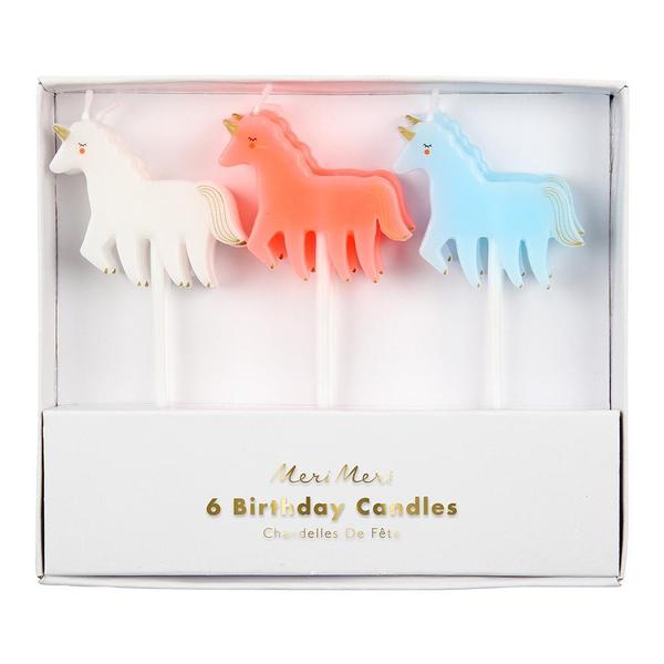 Velas pequeñas con forma de unicornio