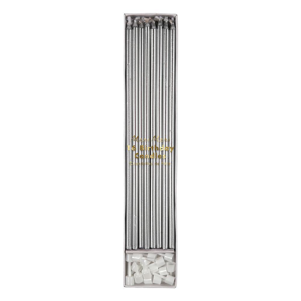 Velas ultra largas - plateado