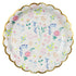 Estos platos grandes con diseño de pequeñas flores silvestres de Meri Meri son soñados ! En colores delicados y luminosos, son muy versátiles y tienen una linda orilla dorada.  Ideales para fiestas de cumpleaños y fiestas religiosas: bautizos, confirmaciones e incluso matrimonios.