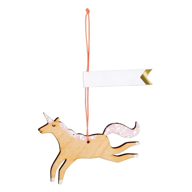 Tags de madera para regalos - Unicornios