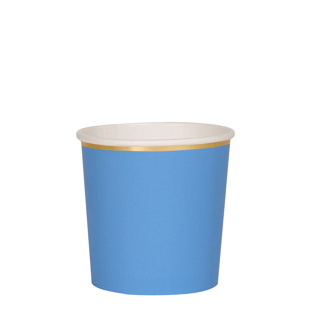 Vasos azules y orilla dorada - bajos