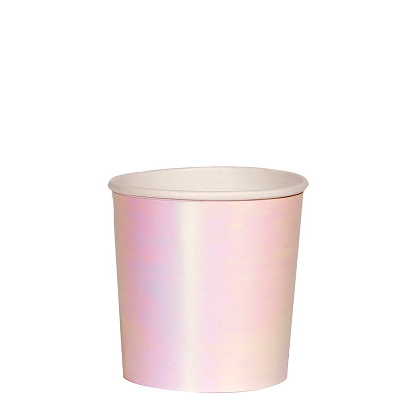 nueva forma ...  la linea &quot;Beautiful Basics&quot; de Meri Meri es ultra combinable, pero de básica ... nada !  De color rosado iridiscente, son bajos e ideales para fiestas de adultos.  Sirven para bebidas frías y calientes.