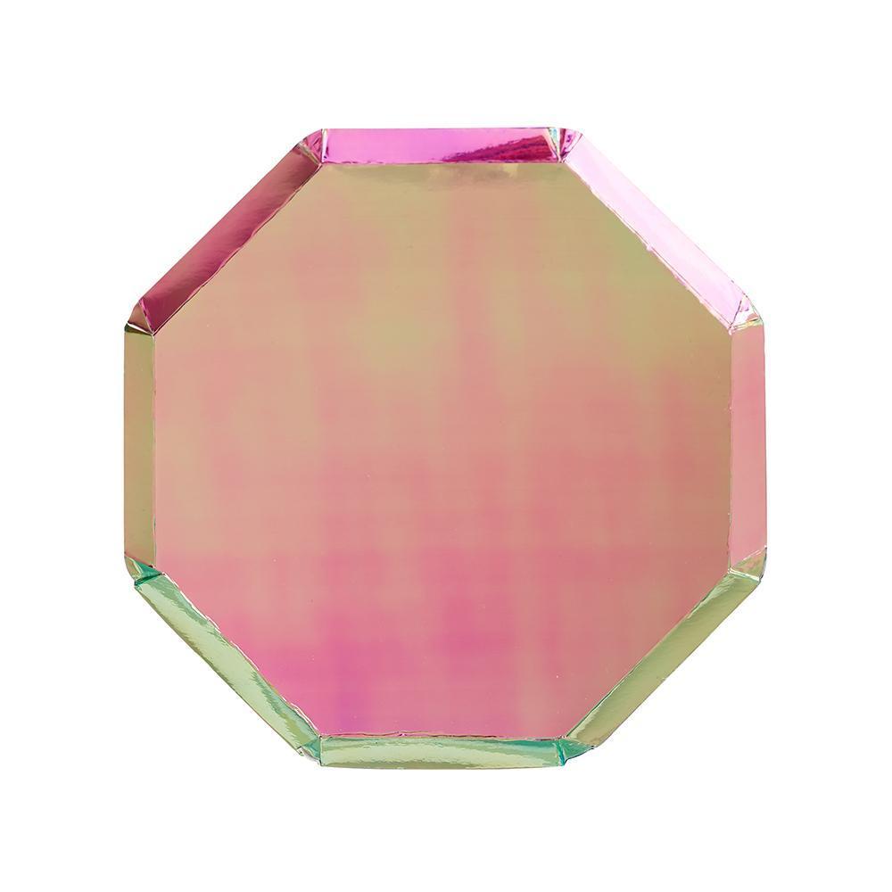 Platos rosado holográfico - medianos