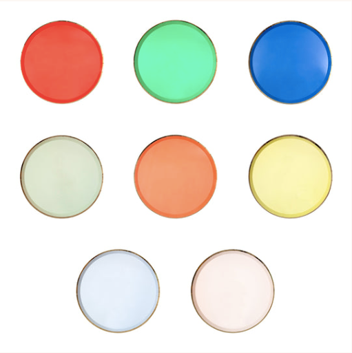 Platos 8 colores básicos - medianos 21.6 cm
