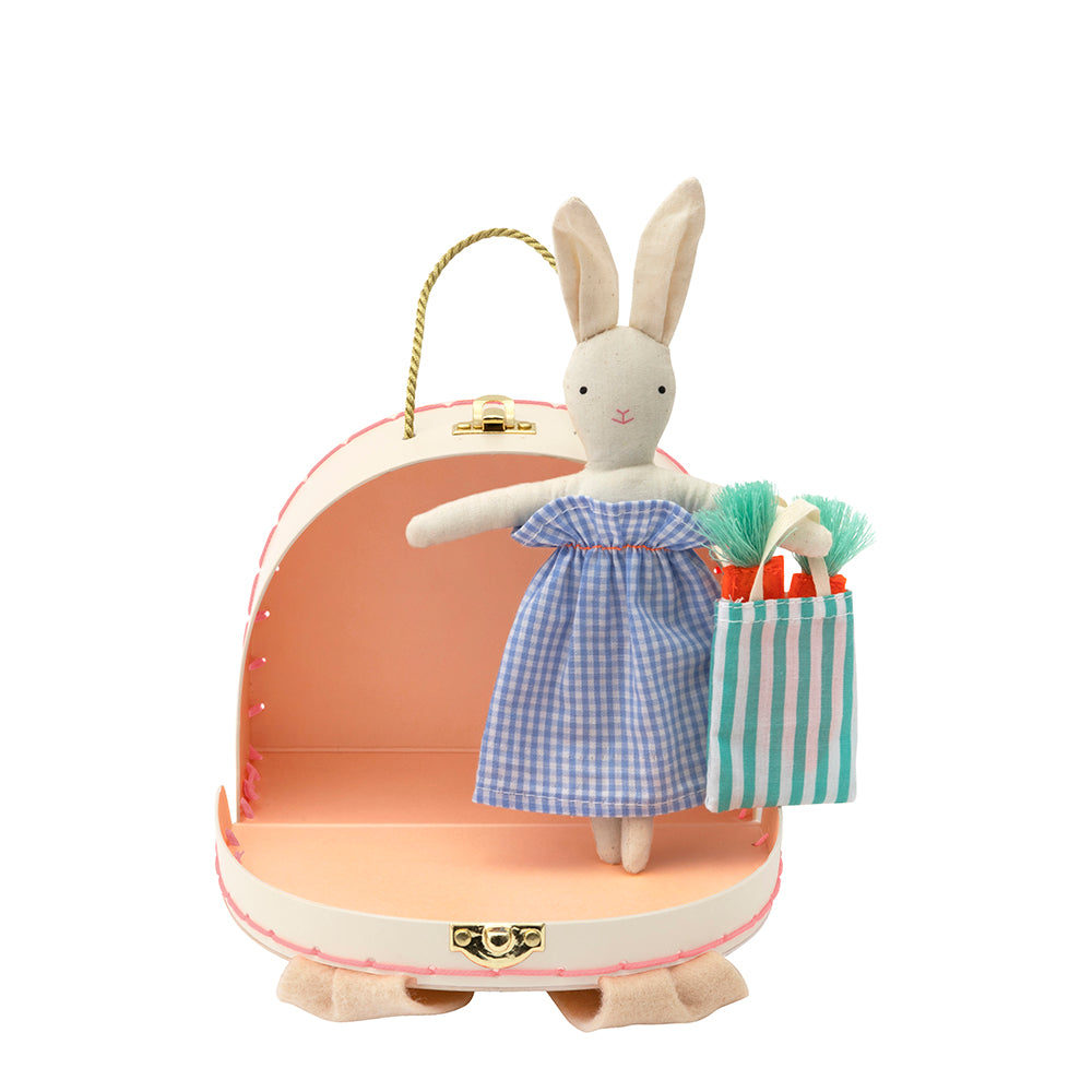Mini maleta con muñeco - Conejo