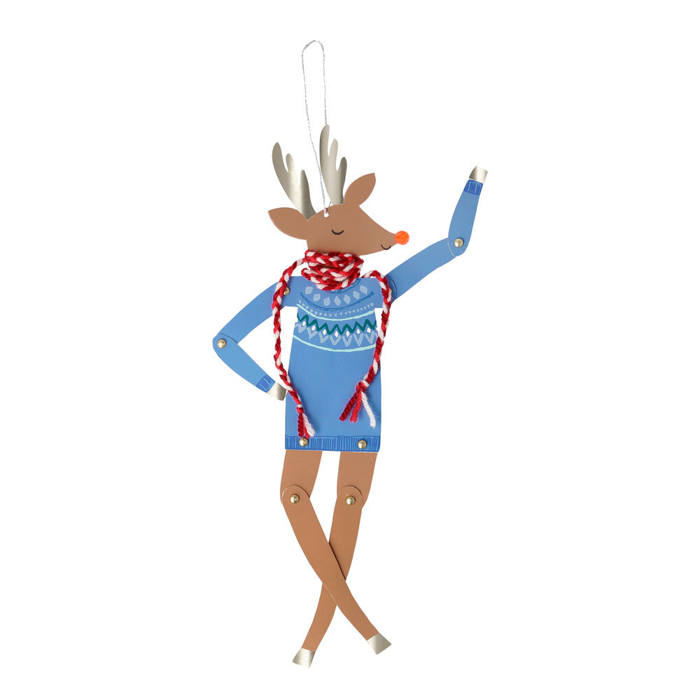 Tarjeta de saludo - reno con sweater