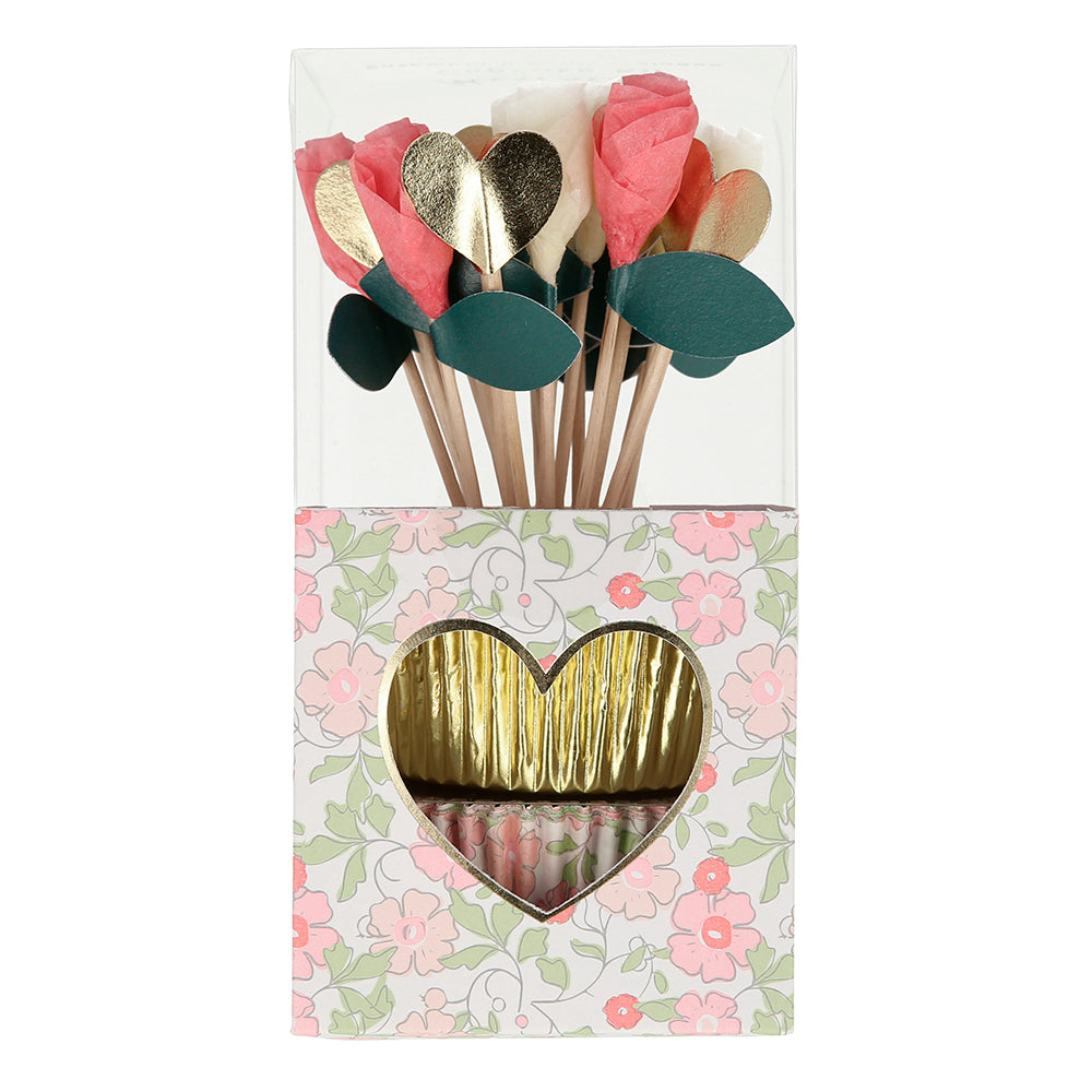 Kit para cupcakes - rosas y corazones