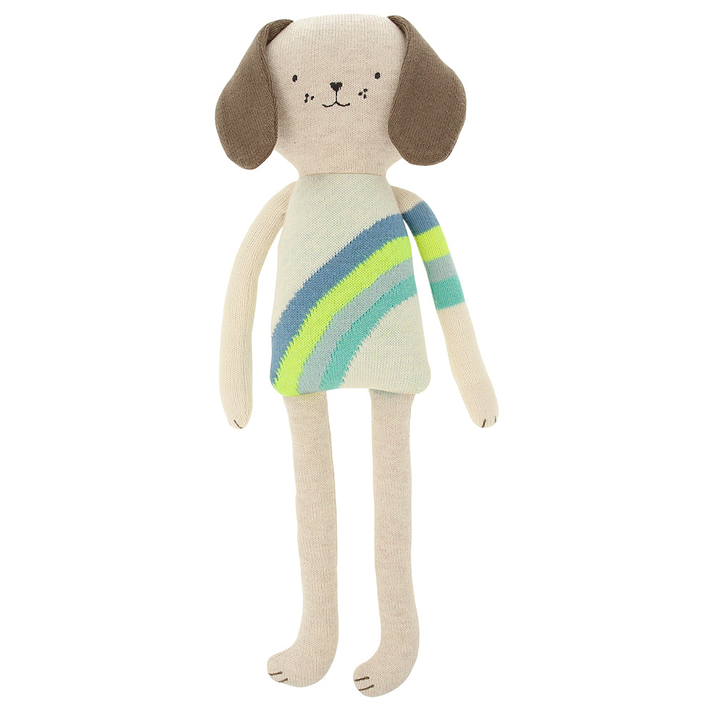 Muñeco tejido pequeño - perrito arcoiris