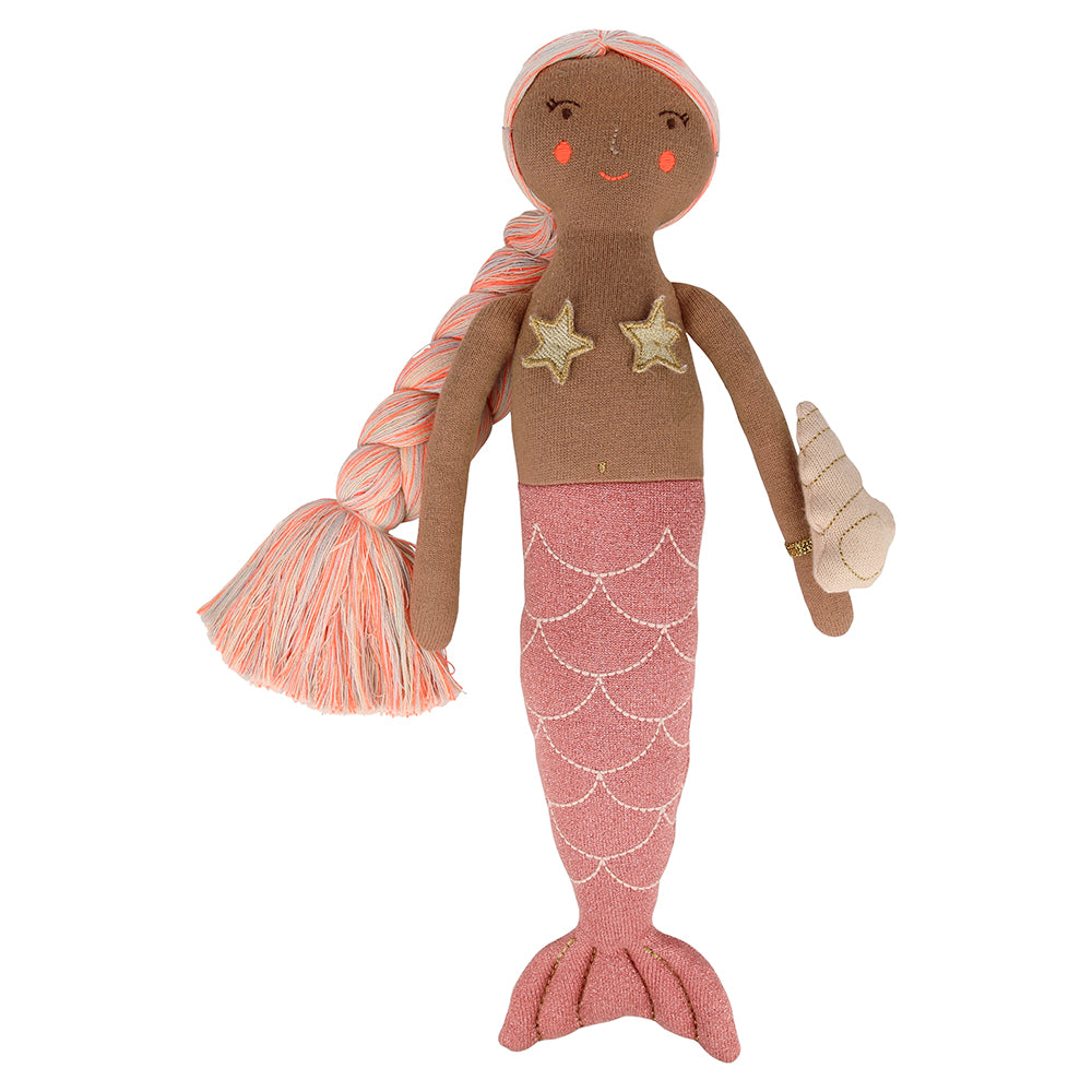 Muñeco tejido - sirena rosada