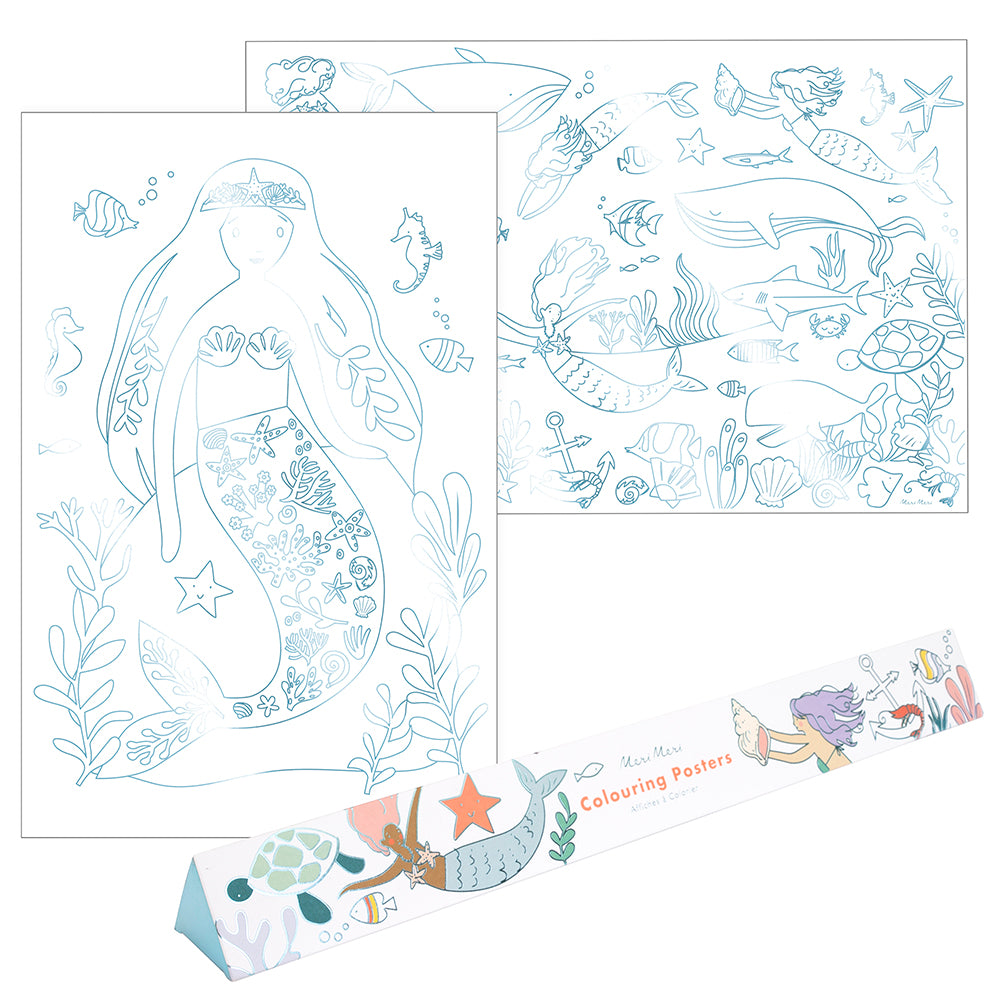 Posters para pintar sirenas (2 hojas)