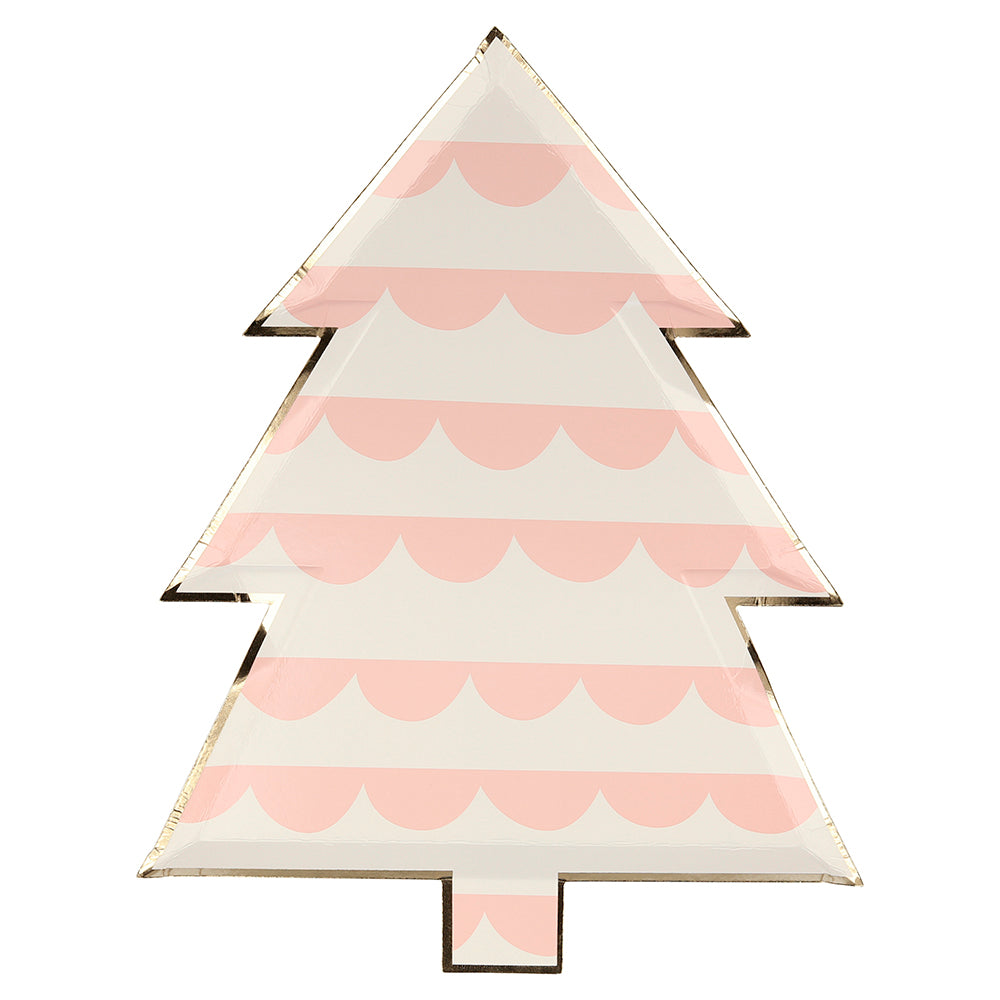 Platos árboles de Navidad pastel