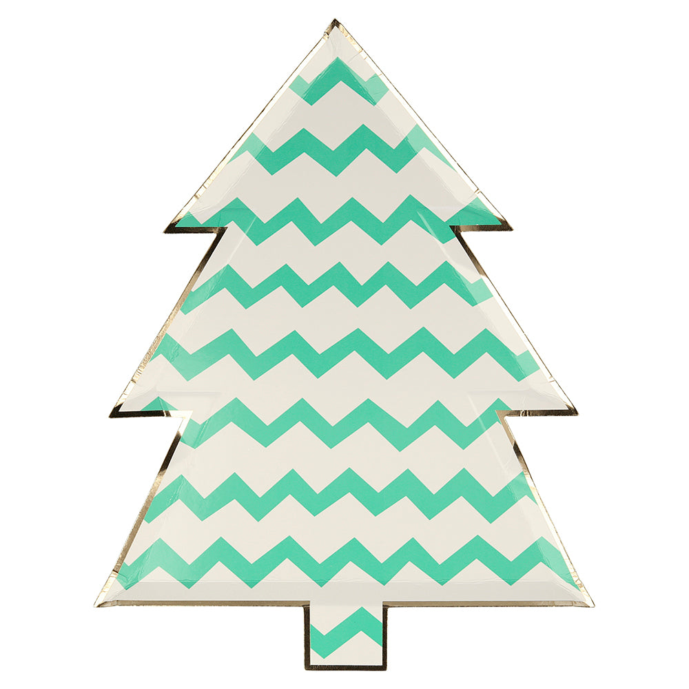 Platos árboles de Navidad pastel
