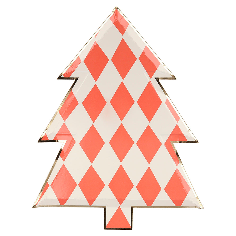 Platos árboles de Navidad pastel