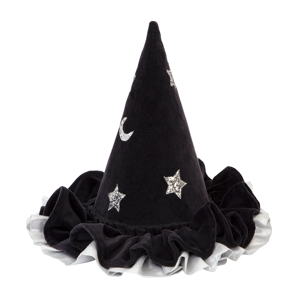 Gorro de bruja de terciopelo - negro
