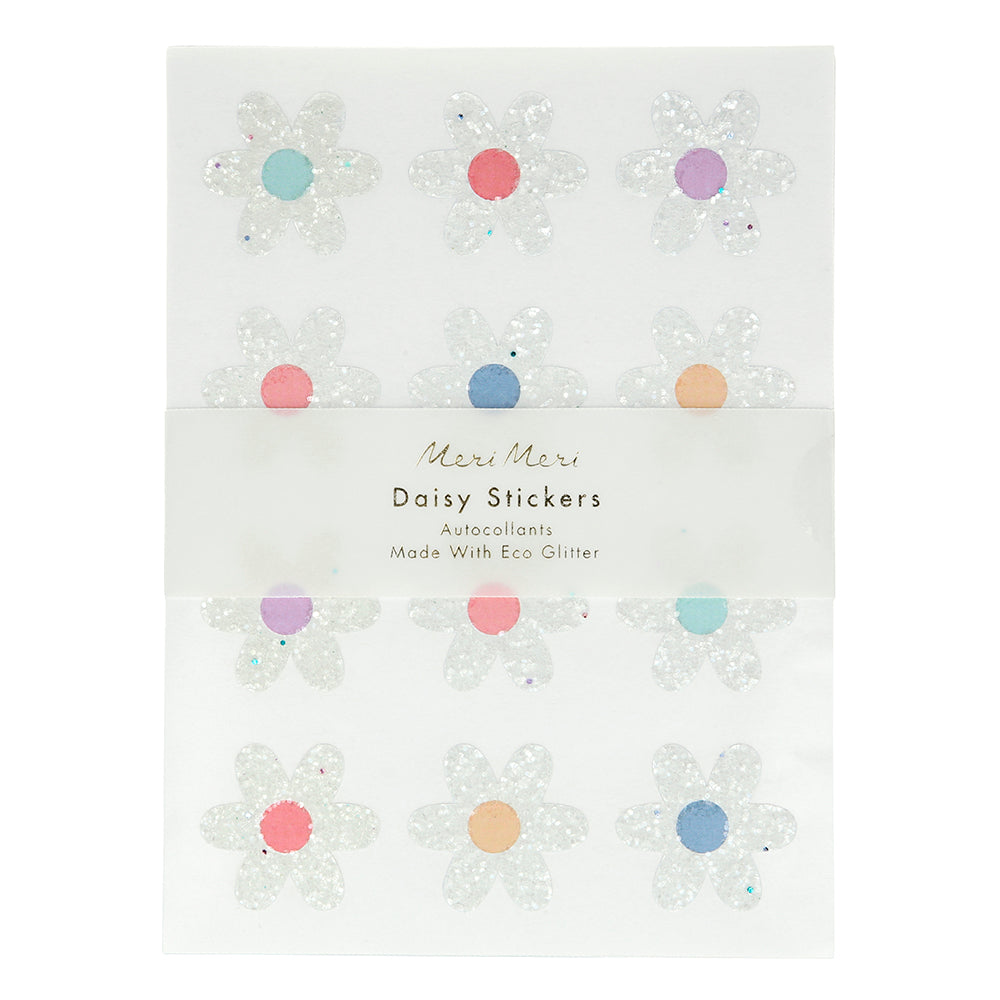 Hojas de stickers - margaritas glitter