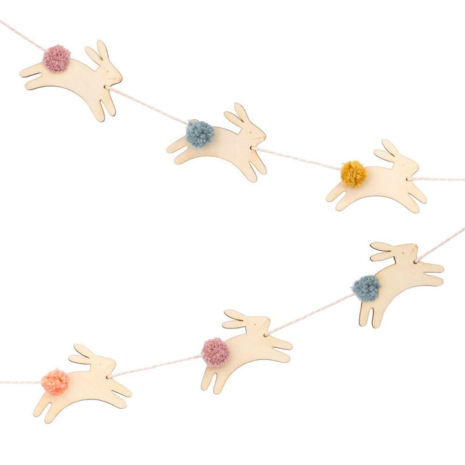 Guirnalda conejos de madera