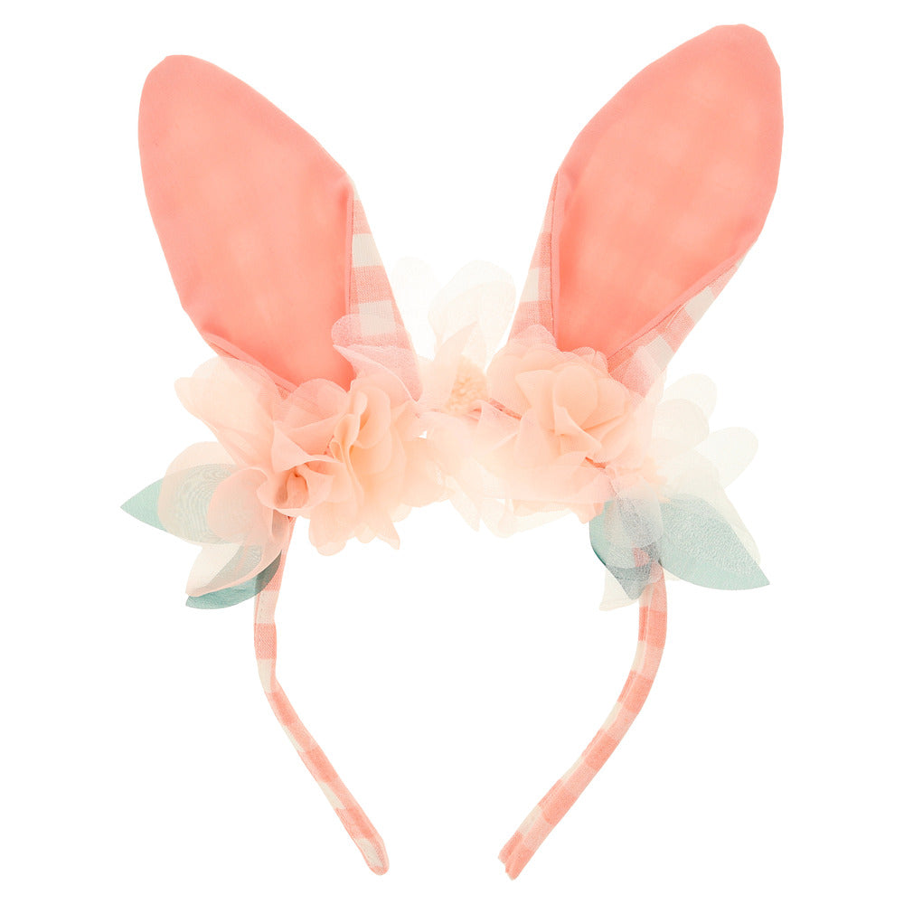 Cintillo - orejas de conejo con flores
