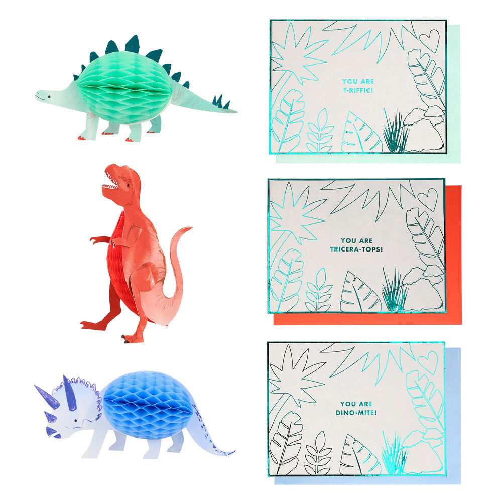 Set tarjetas de la amistad - dinosaurios (12 unidades)