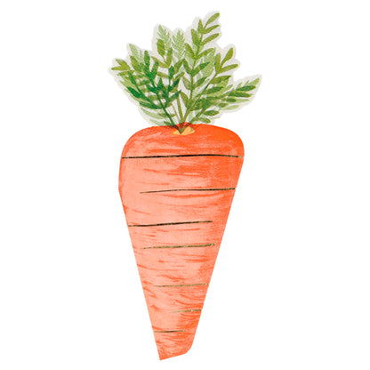 Servilletas con forma de zanahoria acuarela