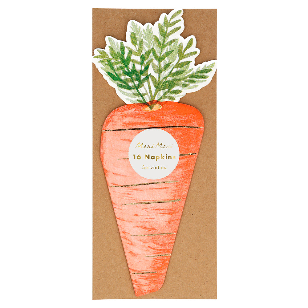 Servilletas con forma de zanahoria acuarela