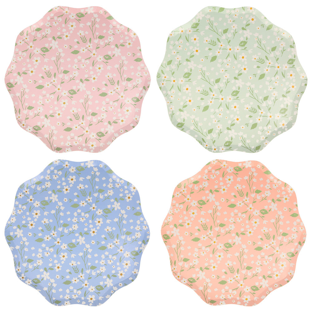 Platos flores mini 4 colores - grandes 26.7 cm