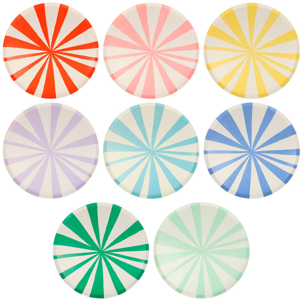 Platos rayas 8 colores - grandes 26.7 cm