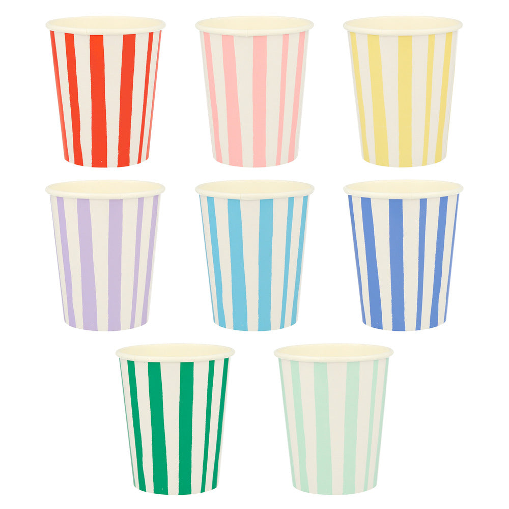 Vasos rayas 8 colores