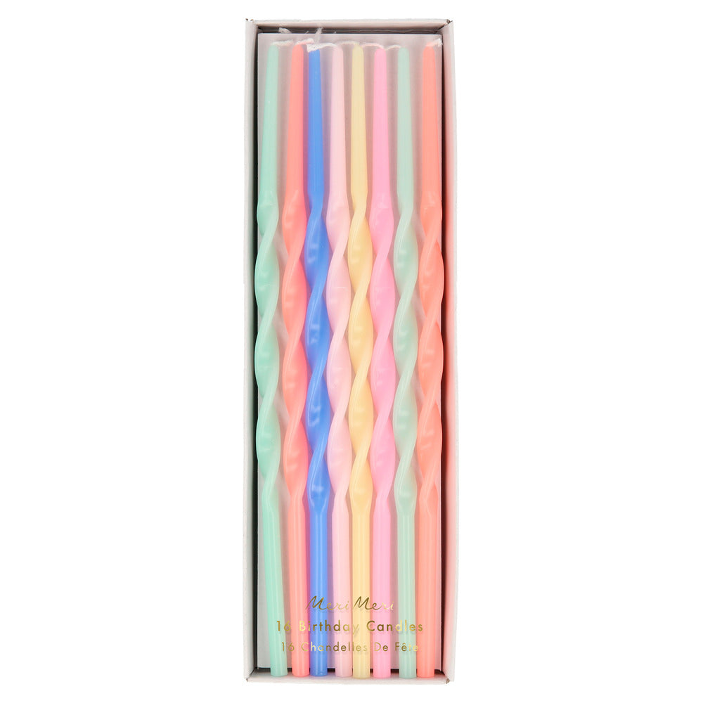 Velas torcidas a mano - multicolor