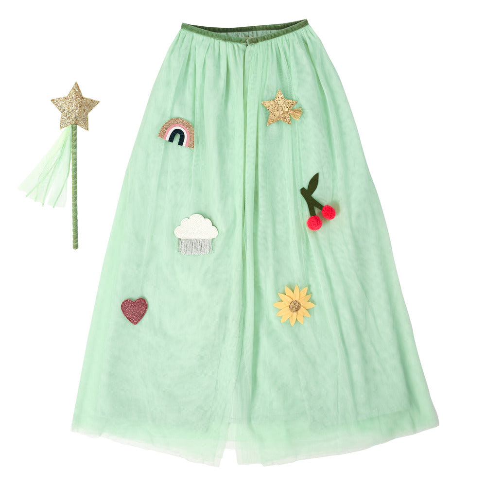 Disfraz - capa de tul con íconos de verano