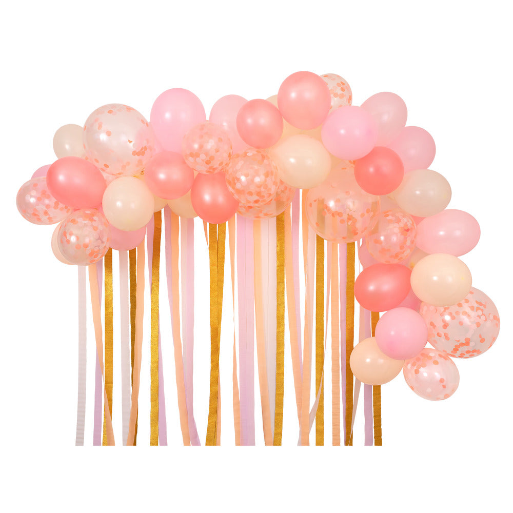 Guirnalda de globos rosados con tiritas