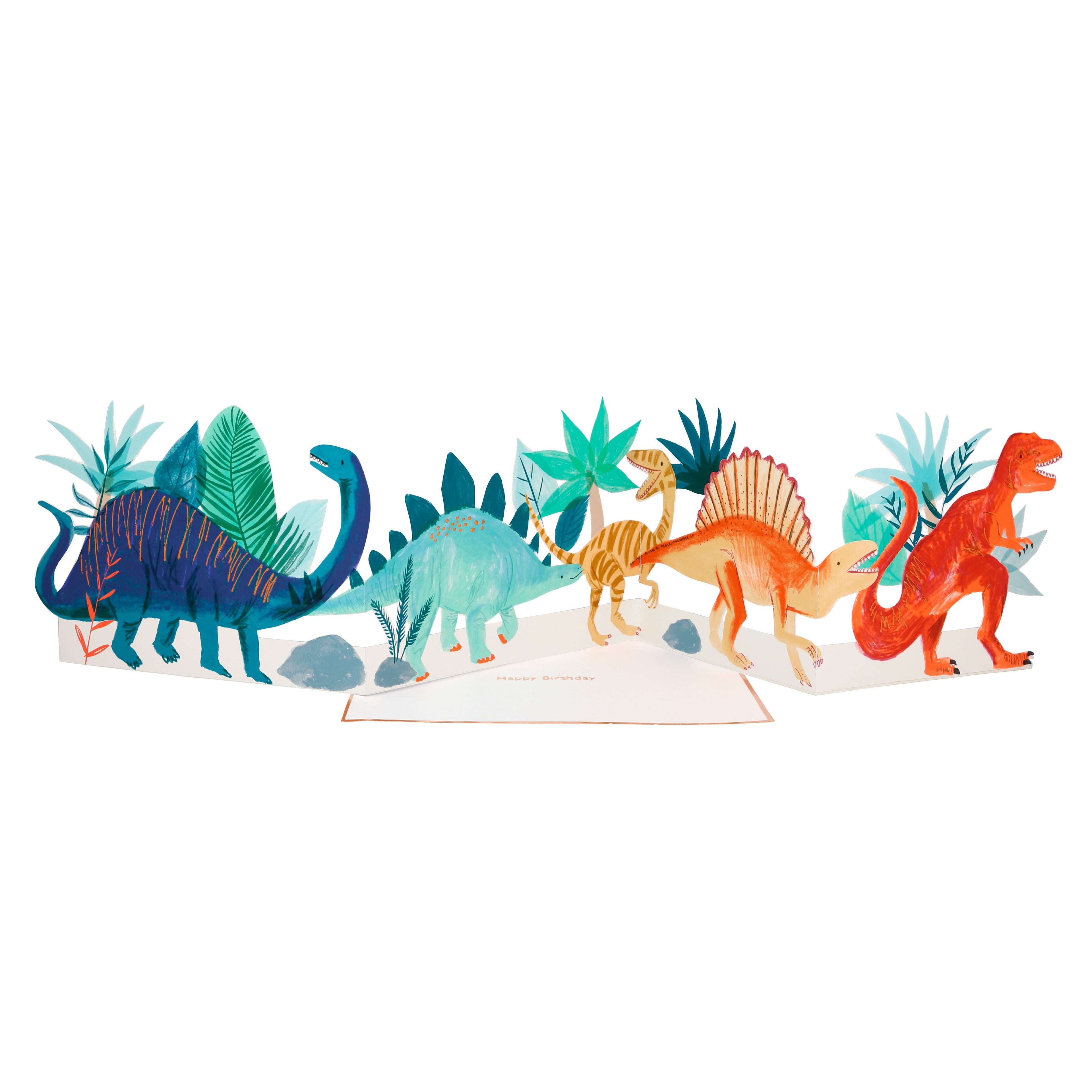 Tarjeta - acordeón dinosaurios (happy birthday)