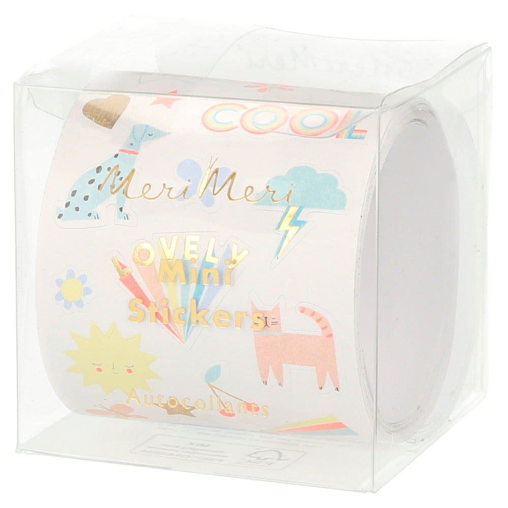 Rollo de mini stickers - íconos de verano