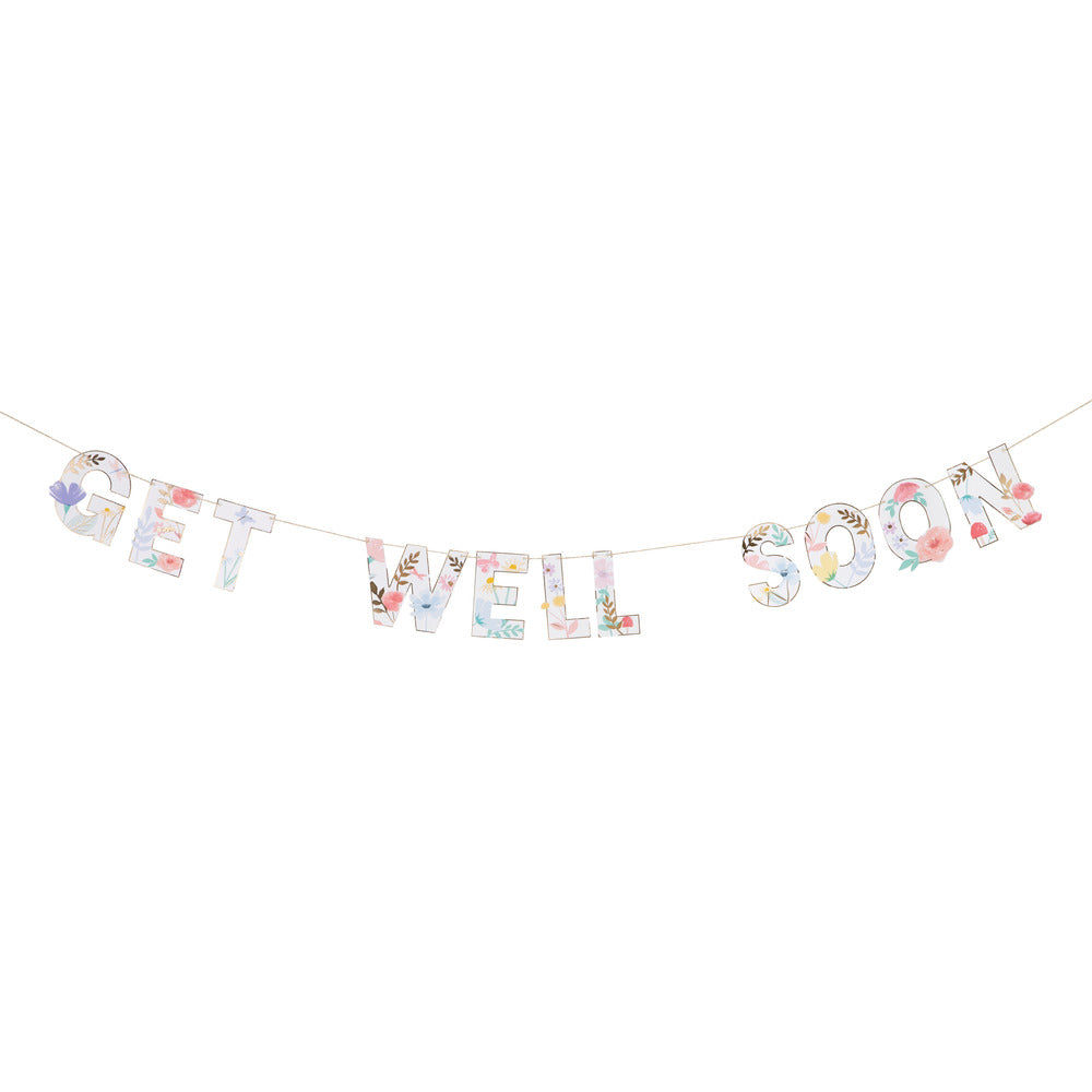 Tarjeta - guirnalda "Get well soon"