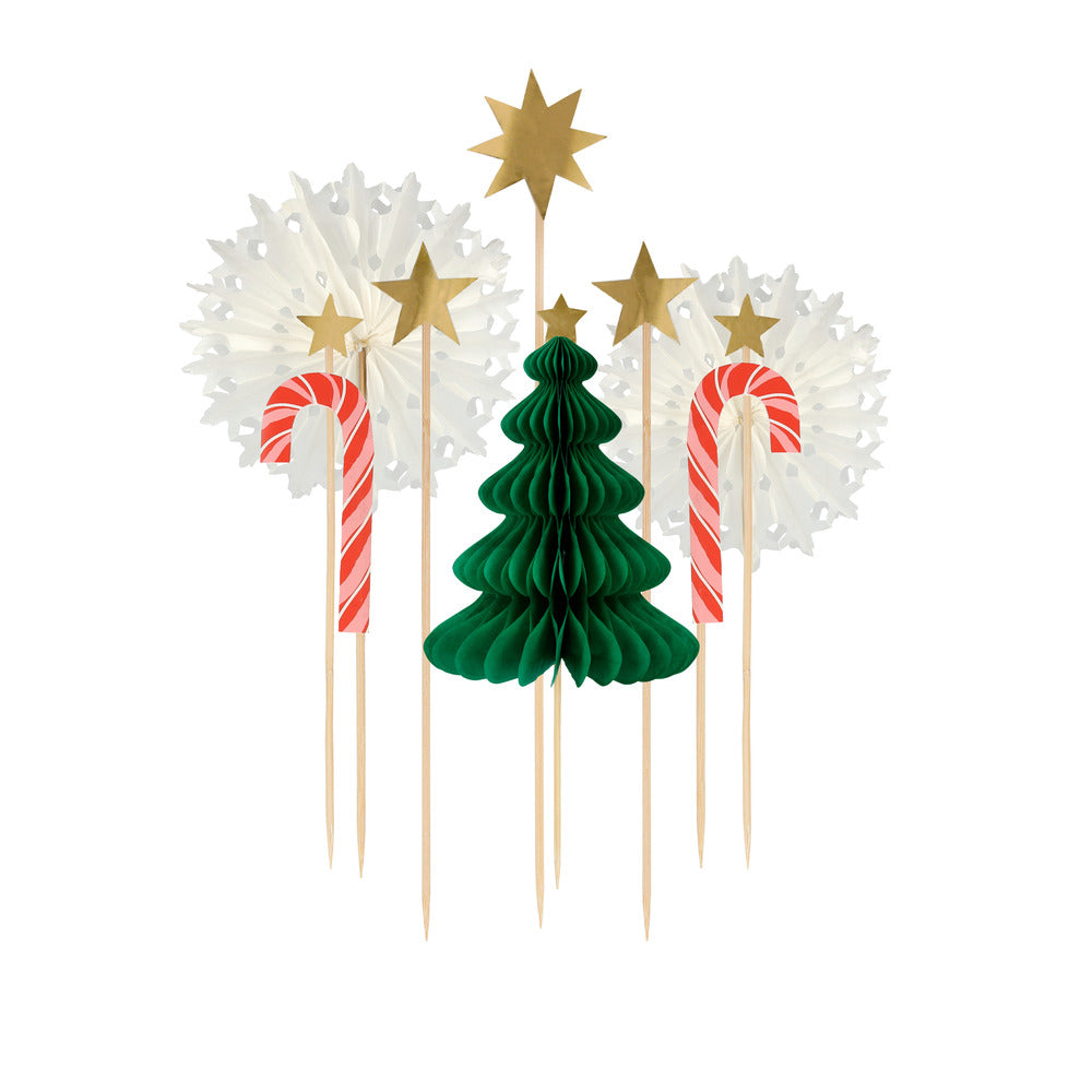 Toppers para torta - honeycomb balls Navidad