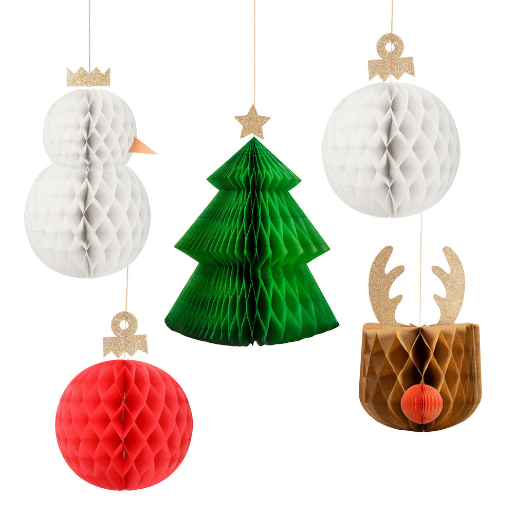 Decoraciones de Navidad de honeycomb balls