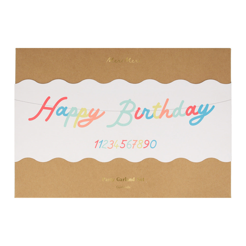 Guirnalda Happy Birthday manuscrita - multicolor