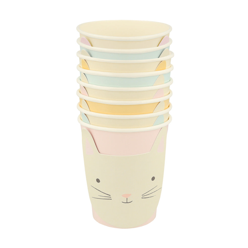 Vasos con cara de gatito