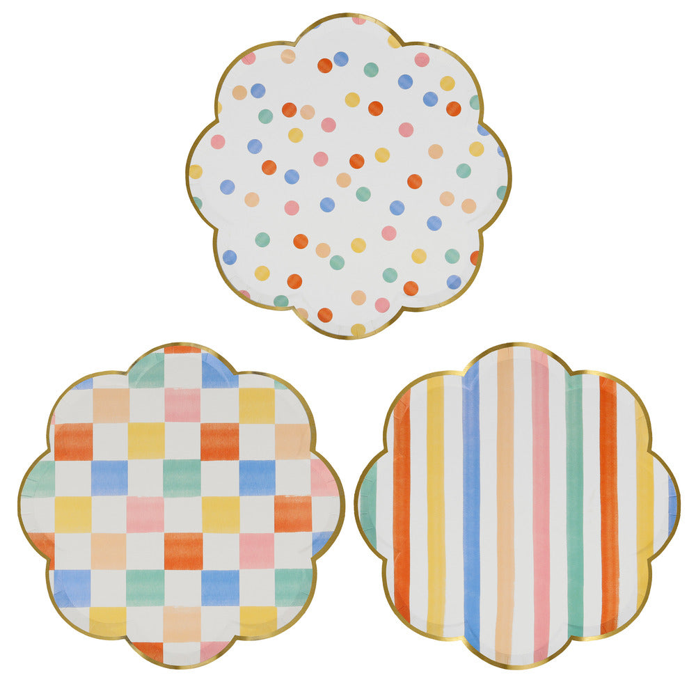 Platos patrones de colores - grandes